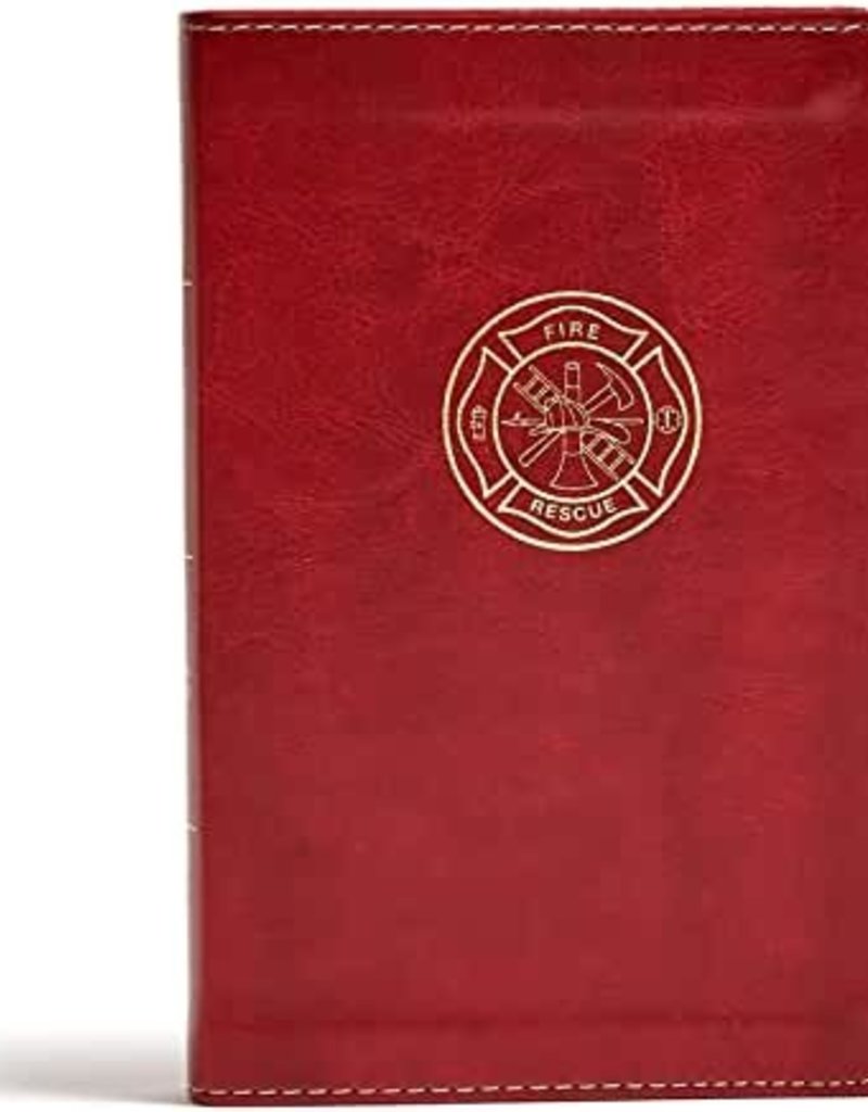 CSB Heroes Bible (Firefighter) Burgundy LeatherTouch