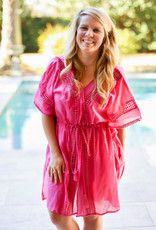 Panama Cover Up HOT PINK  L/XL