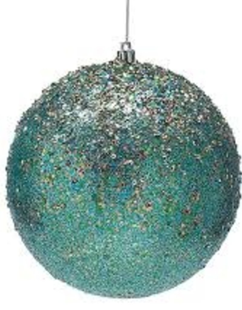 ORNAMENT- PEACOCK BLUE WITH GOLD GLITTER