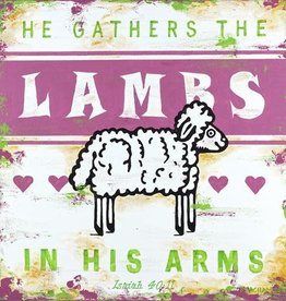 WALL ART GATHER THE LAMBS-PINK