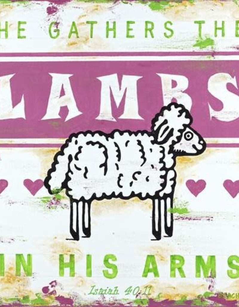 WALL ART GATHER THE LAMBS-PINK