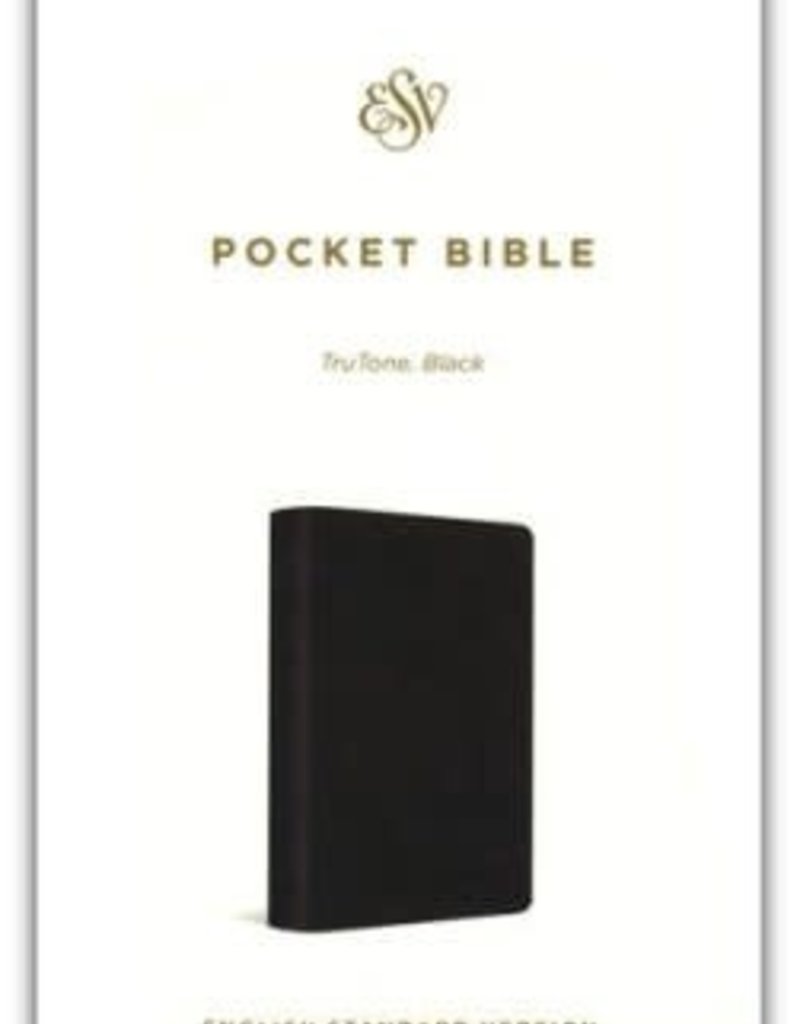 ESV Pocket Bible--soft leather-look, black