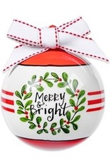 Merry & Bright Porcelain Ball Ornament