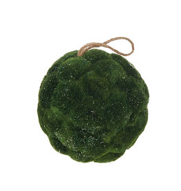 6" Iced Moss Ball Ornament