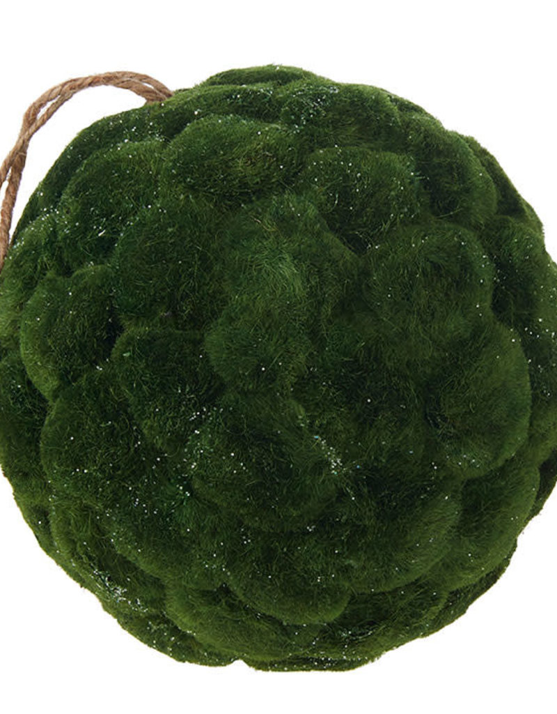 8" Iced Moss Ball Ornament