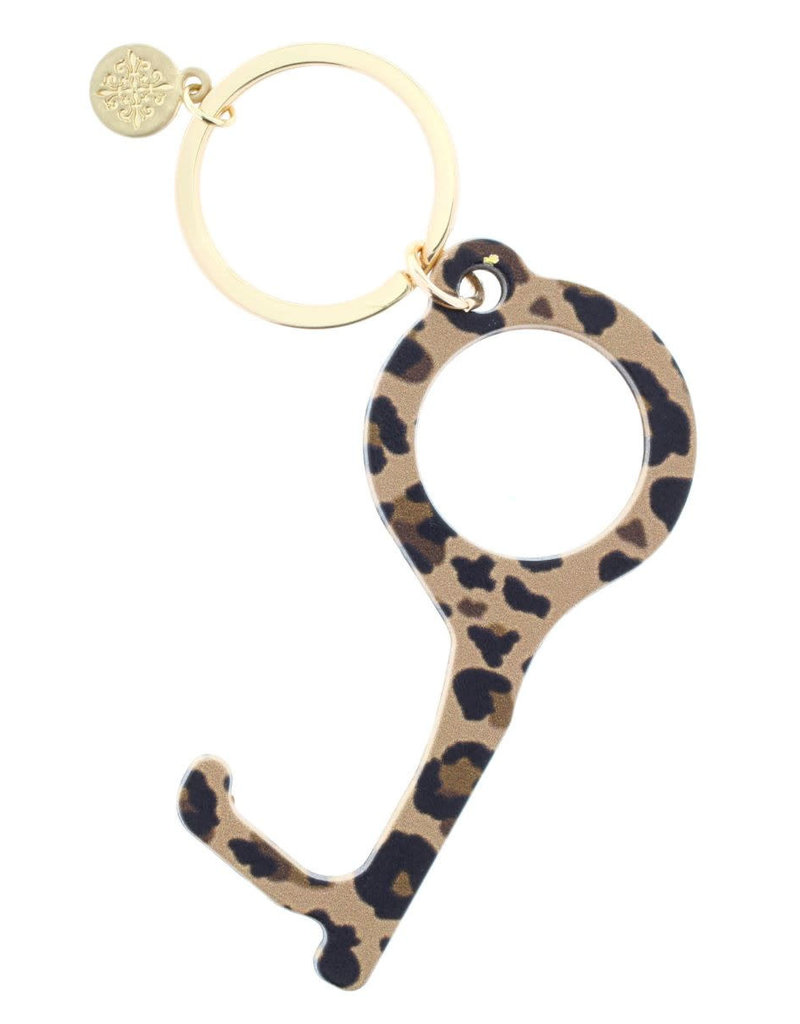 Brown Leopard Touchless Key Keychain