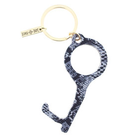 Black & White Snakeskin Touchless Key Keychain