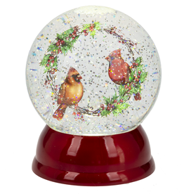 Cardinal Snow Globe Red Bottom