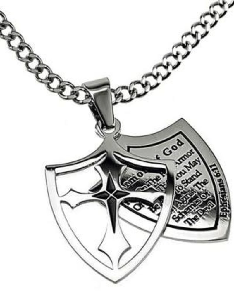 Armor of God Full Shield Cross Necklace