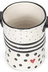 Black Dots & Stripes Crock