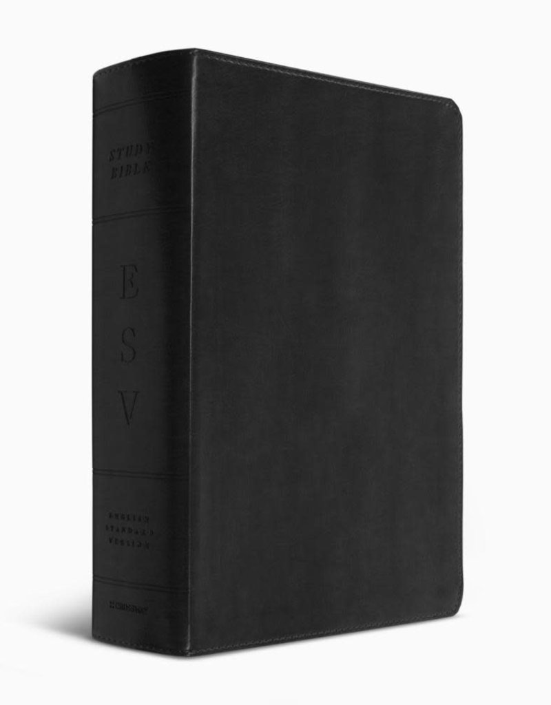 ESV Large-Print Study Bible--soft leather-look, black