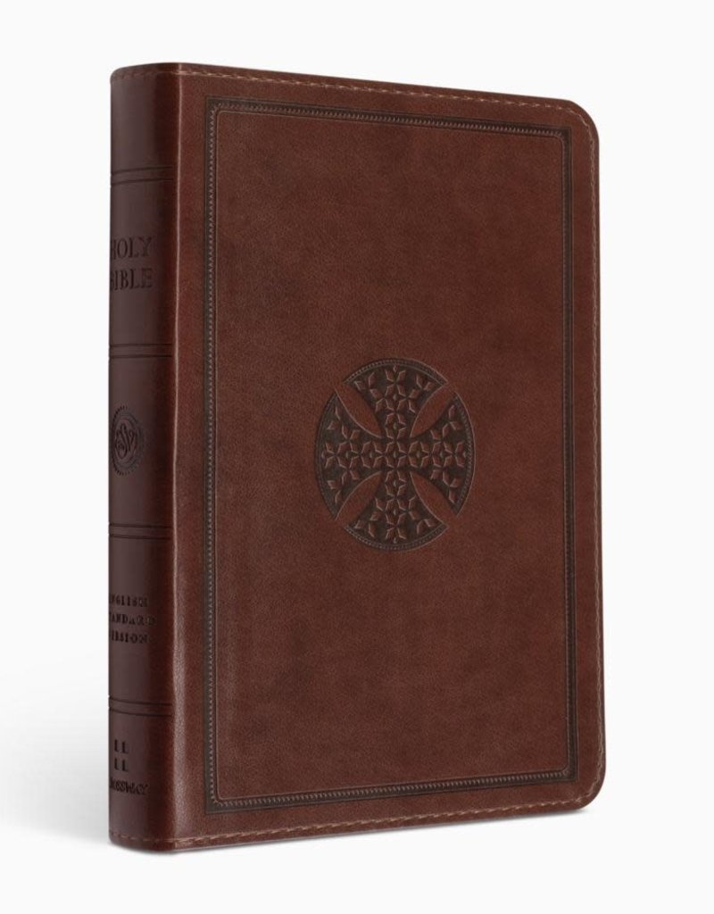 ESV Large Print Compact Bible  TruTone®, Brown, Mosaic Cross Design