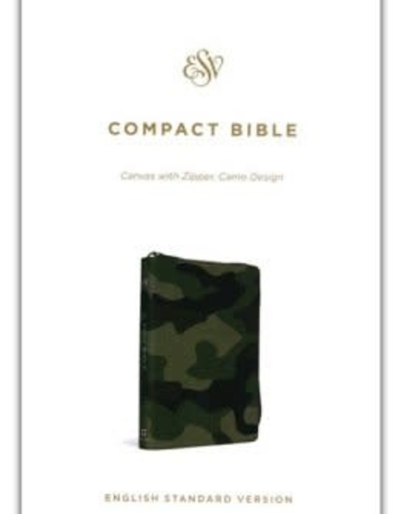 ESV Compact Bible--cloth/canvas with zipper, camo design