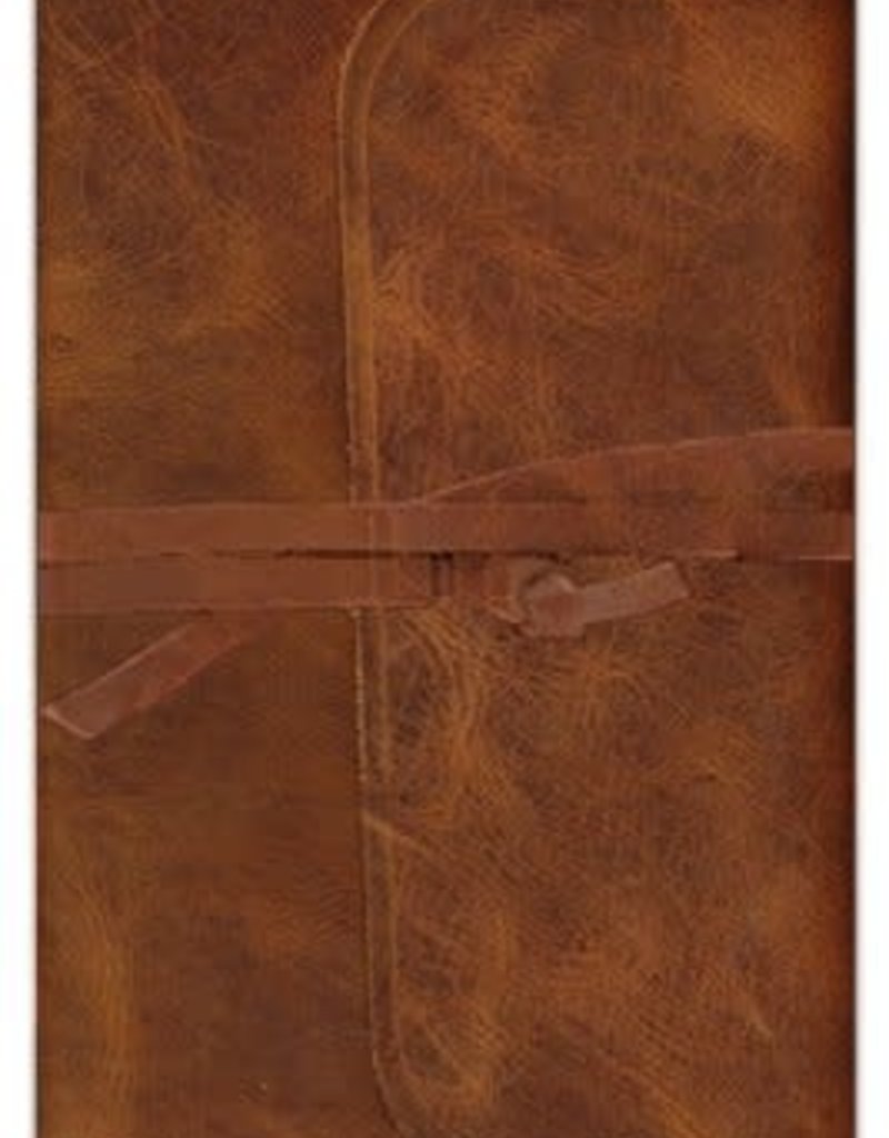 ESV Thinline Bible-Natural Leather w/Flap & Strap