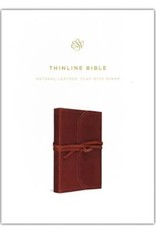 ESV Thinline Bible-Natural Leather w/Flap & Strap