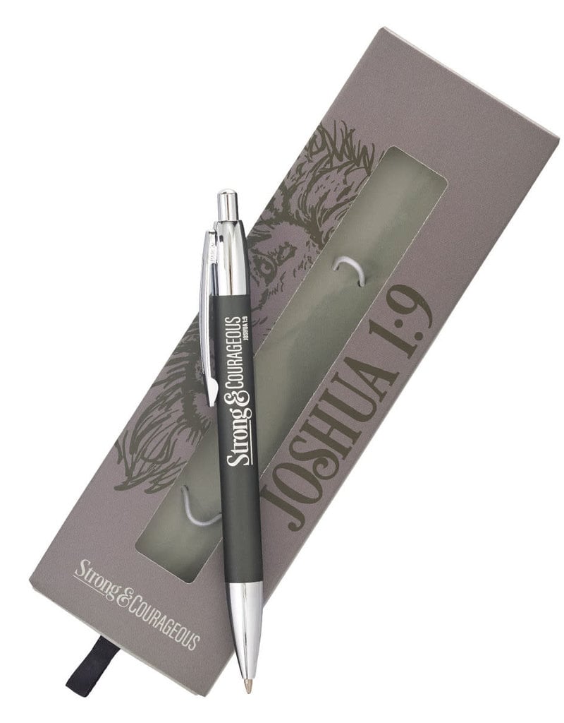 Pen-Classic-Gray/Strong & Courageous w/Gift Box