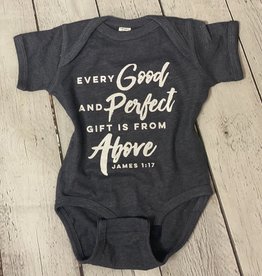 Every Good and Perfect Gift Onesie- Heather Navy