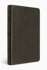 ESV Large Print Value Thinline Bible-Olive Celtic Cross TruTone