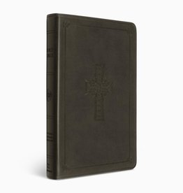 ESV Large Print Value Thinline Bible-Olive Celtic Cross TruTone