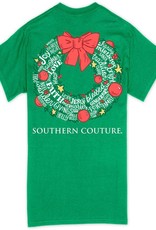 Southern Couture Classic Christmas Wreath Holiday T-Shirt