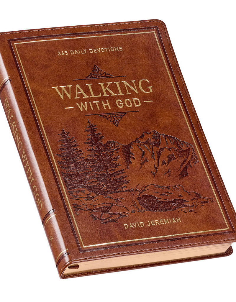 Walking With God Large Print Brown Faux Leather Devotional