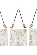 Ornament Gold/White Square w/ Messages