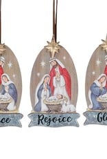 NATIVITY ORNAMENT WITH BANNERS