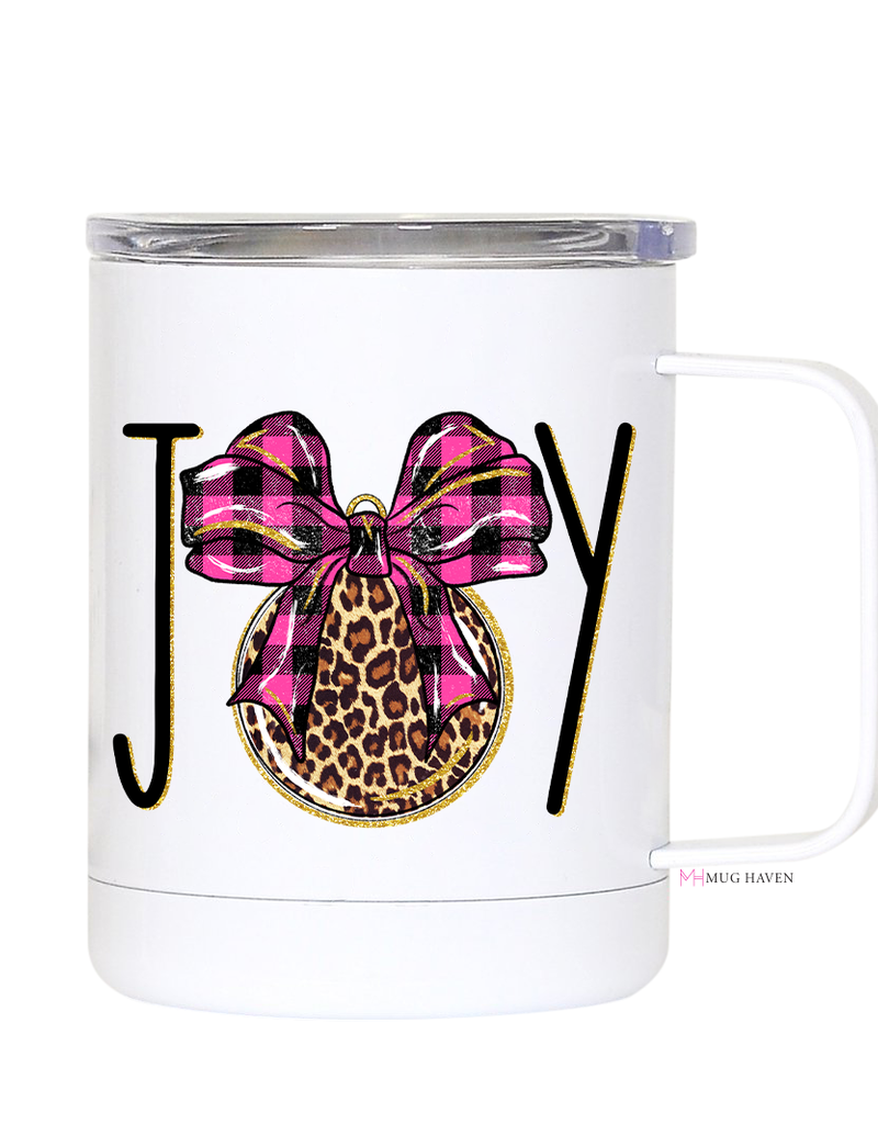 Joy-Pink Leopard Travel Mug