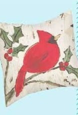 Holly Cardinal Pillow