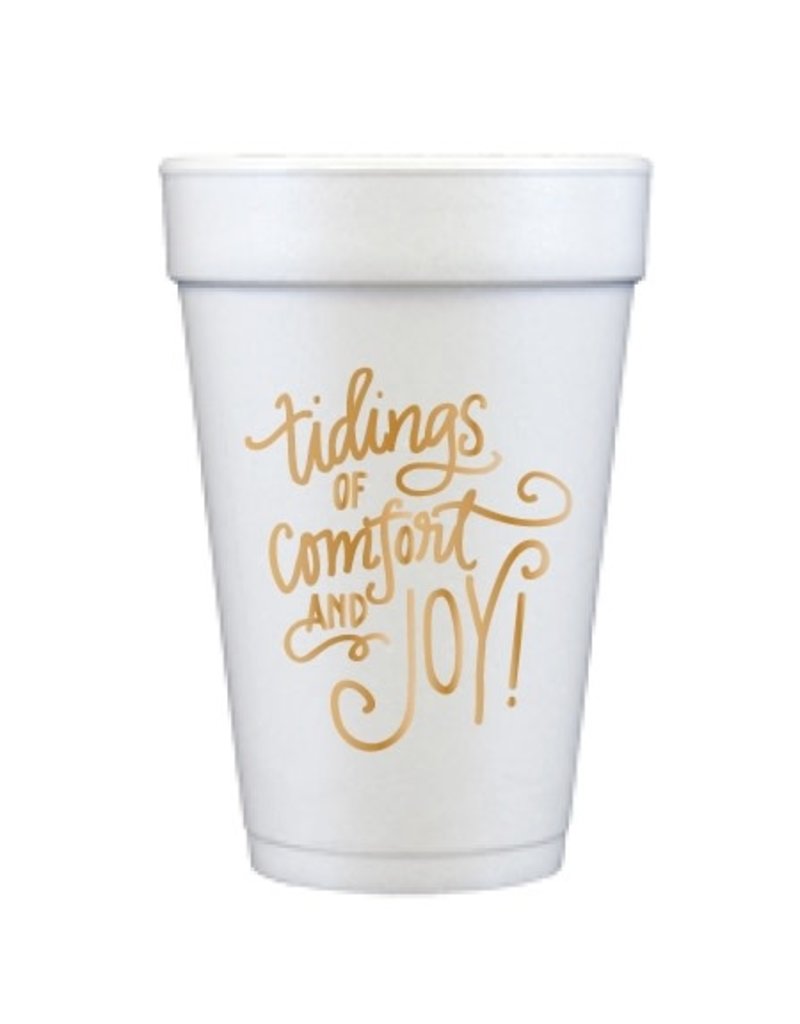 Foam Cups - Tidings of Comfort and Joy  GOLD
