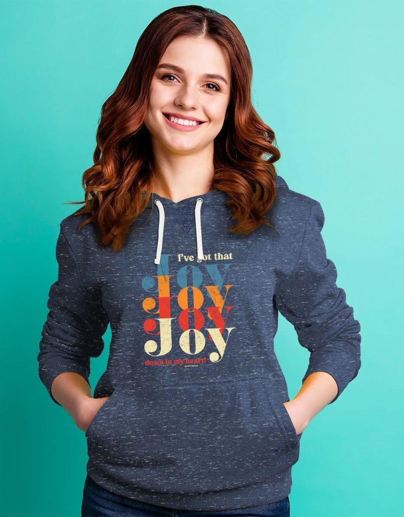 Womens French Terry Hooded Sweatshirt Joy Joy Joy