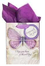 Gift Bag-Butterfly Blessings/Blessed Day w/Tag & Tissue-Small