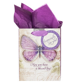 Gift Bag-Butterfly Blessings/Blessed Day w/Tag & Tissue-Small