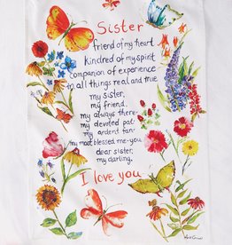 Sister Garden Watercolor Tea Towel