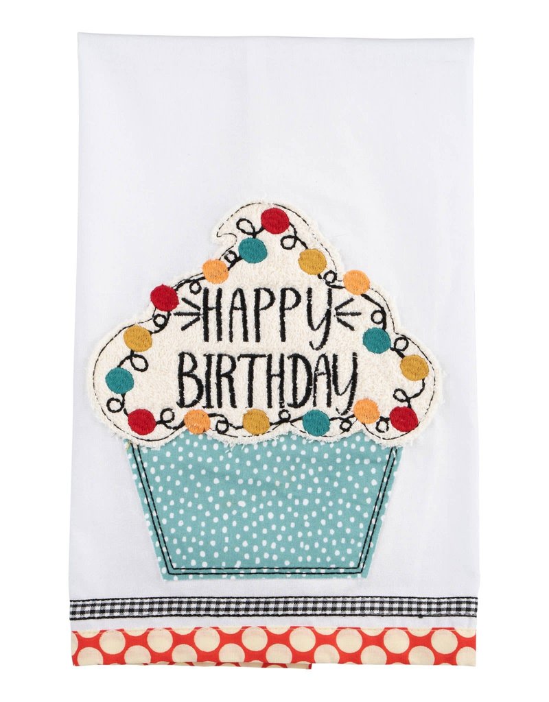 Happy Birthday Cupcake Tea Towel