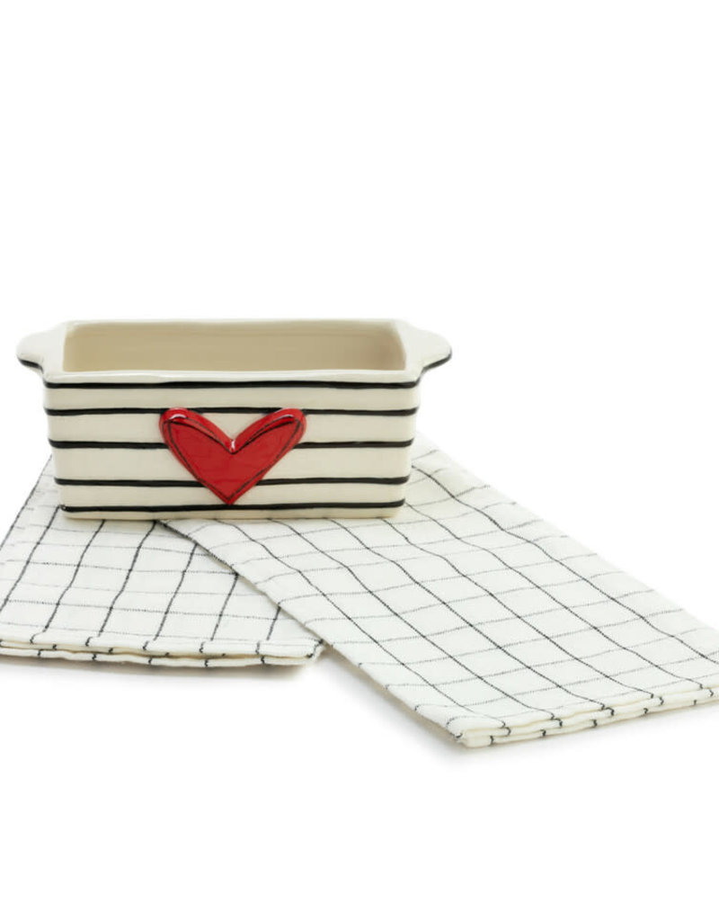 Red Heart Mini Loaf Pan with Towel