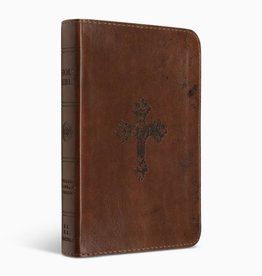 ESV Compact Bible TruTone, Walnut, Weathered Cross Design