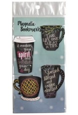 Fun Coffee Mugs Assorted Magnetic Bookmarks, Set of 4