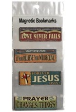 Love, Believe, Jesus, Prayer Magnetic Bookmarks, Set of 4