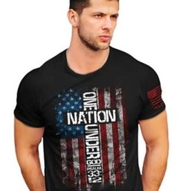 Hold Fast Adult T- One Nation Flag Black