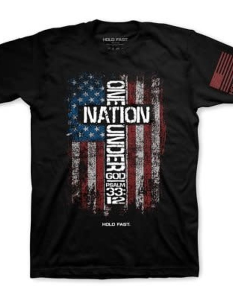Hold Fast Adult T- One Nation Flag Black