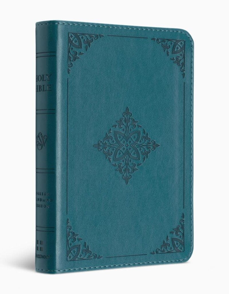 ESV Compact Bible  , Deep Teal, Fleur-de-lis Design