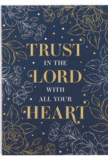 Trust in the LORD Navy Flower Outline XL Quarter-bound Journal - Proverbs 3:5