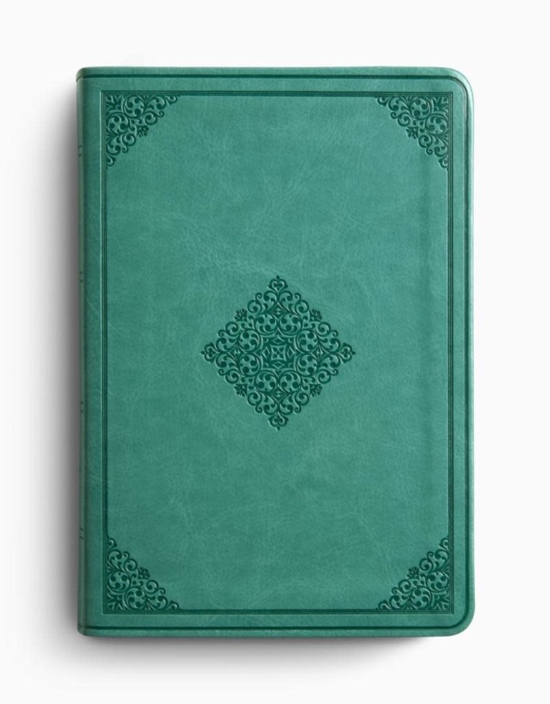 ESV Value Large Print Compact Bible TruTone, Teal, Ornament Design