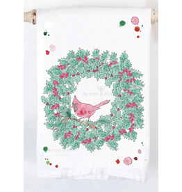 Cardinal Wreath Dish Towel