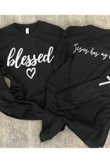 Blessed, Jesus has my back Long sleeve shirt