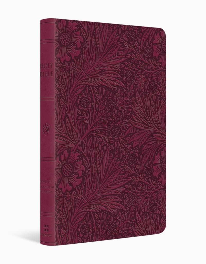 ESV Large Print Value Thinline Bible TruTone®, Raspberry, Floral Design