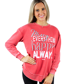 Merry Everything, Happy Always Red High Pullover