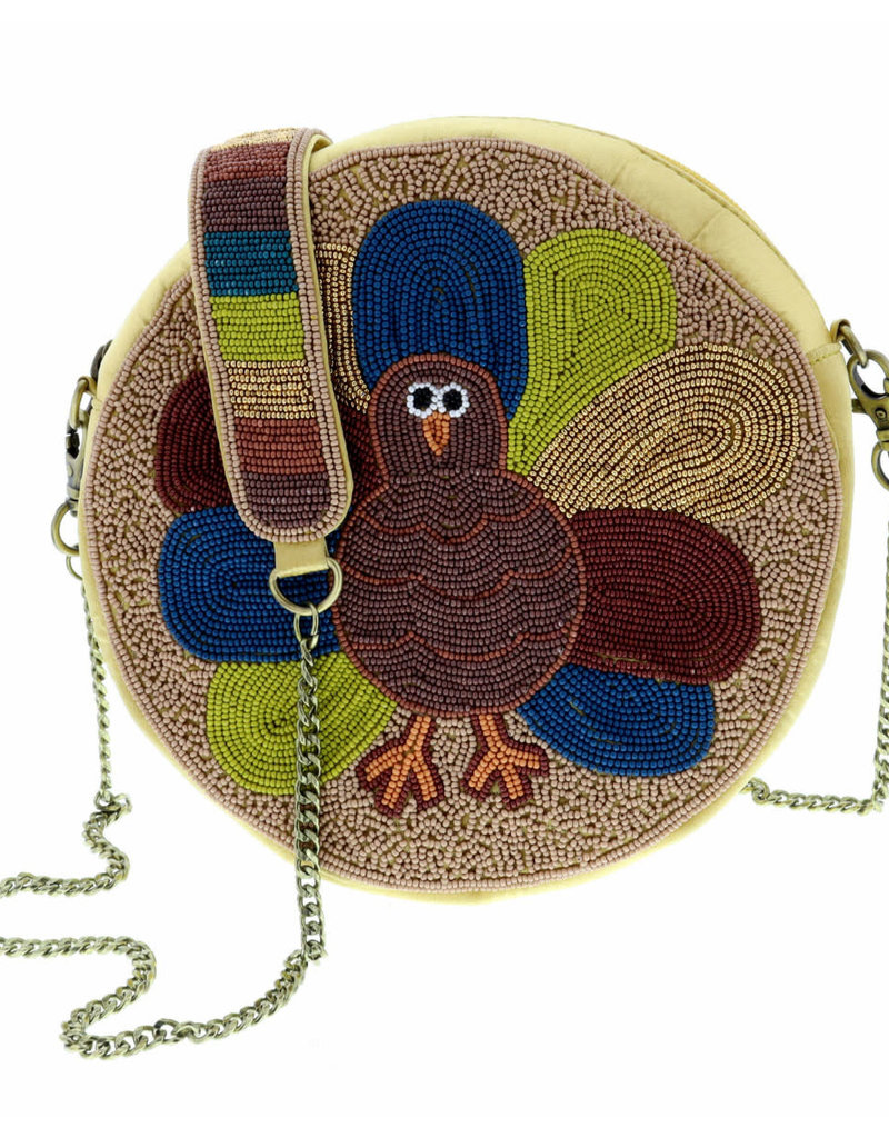 Gobble Till You Wobble Beaded Purse , Beaded Satin