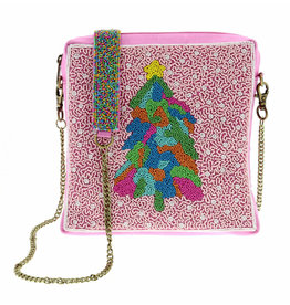 DREAMING OF A PINK CHRISTMAS BEADED PURSE